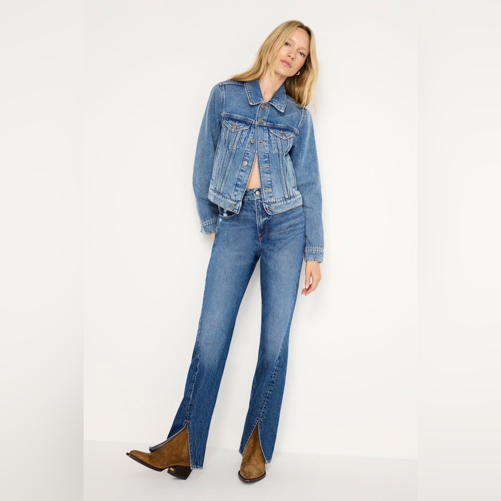 Good American Blue Straight Leg Jeans